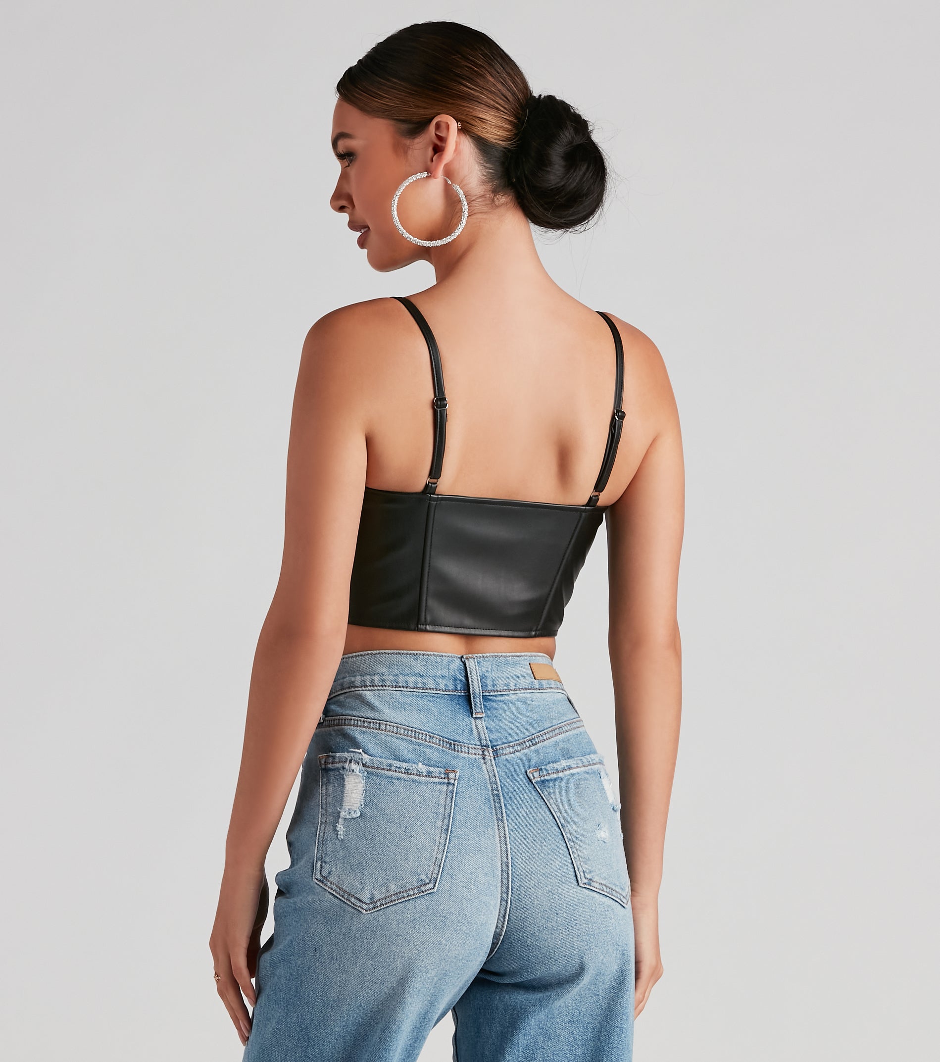 The waist-defining bodice style of the Bold Moment Faux Leather Corset Top is perfect for making a statement with your outfit and provides the boning, molded cups, or lace-up details that capture the corset trend.