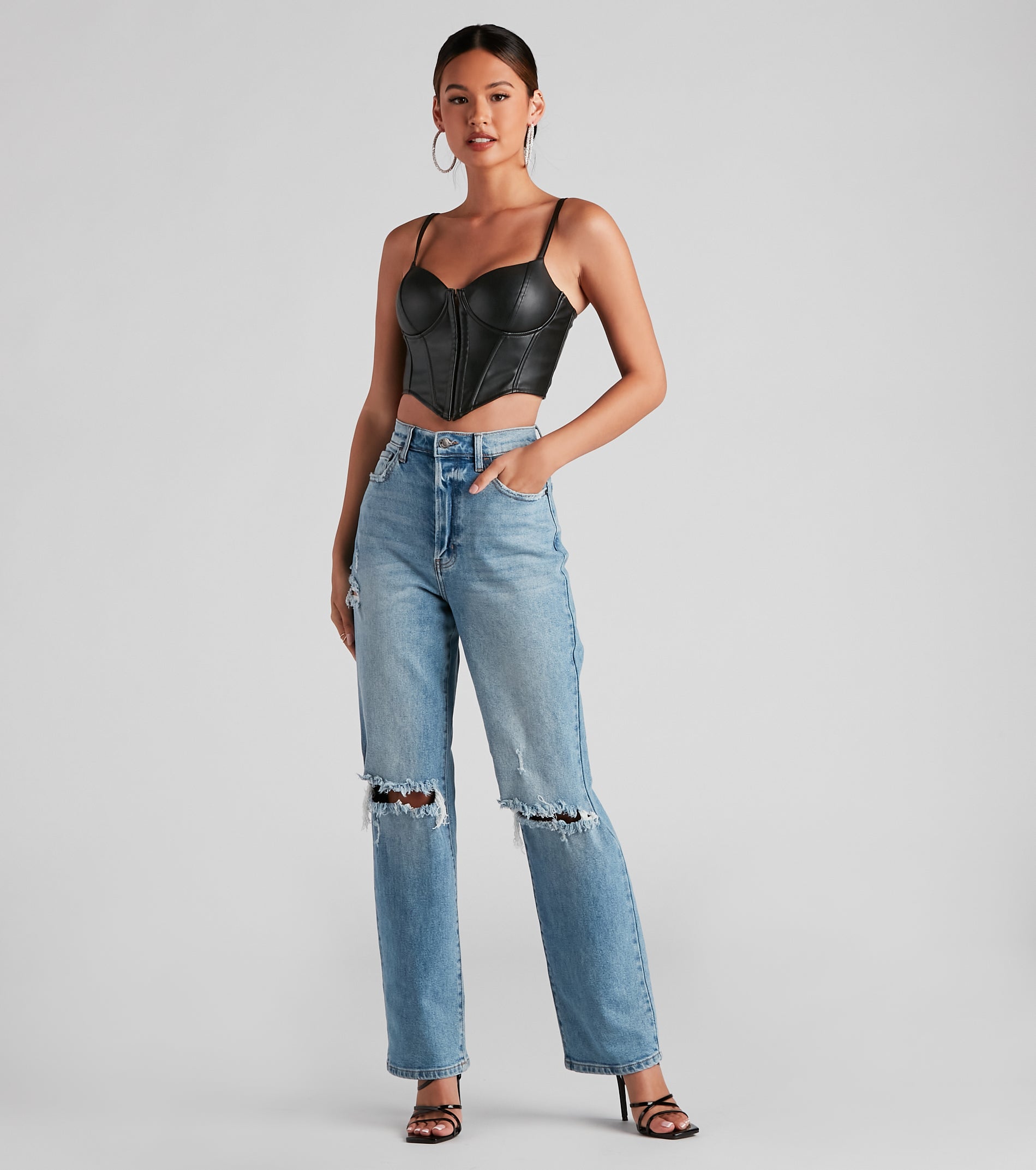 The waist-defining bodice style of the Bold Moment Faux Leather Corset Top is perfect for making a statement with your outfit and provides the boning, molded cups, or lace-up details that capture the corset trend.