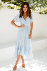 High Above The Clouds Midi Dress Blue