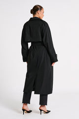 Andreas Oversized Trench Coat - Black